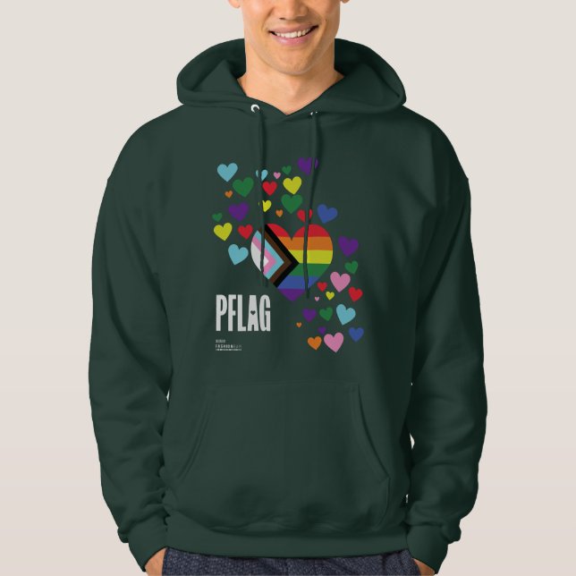 Moletom Plano de fundo negro do Orgulho PFLAG Hoodie (Frente)