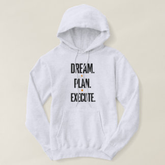 Moletom Plano de Sonho Executar Tipografia Motivacional Ma