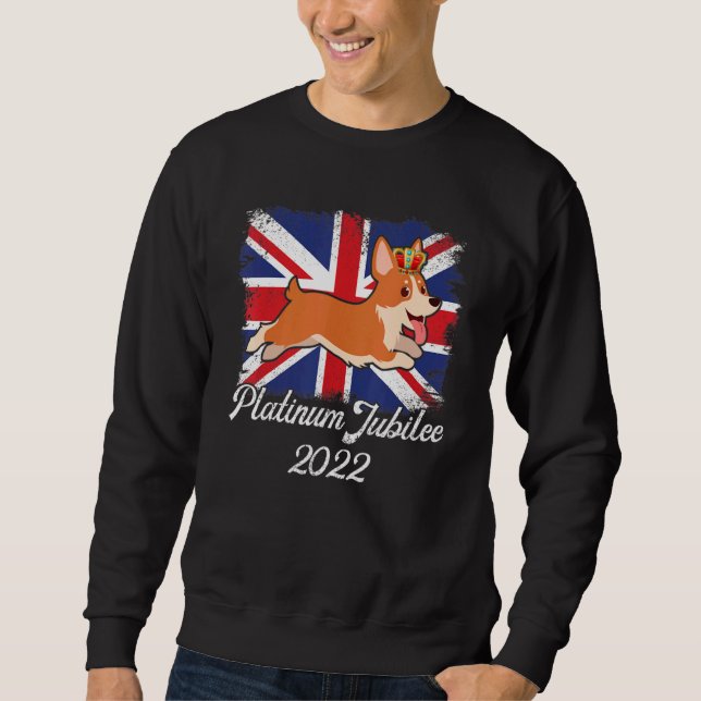Moletom Platinum Jubilee Cute Corgi Desde 1952 Lua Britâni (Frente)