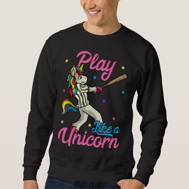 Moletom Play Like a Unicorn Female Baseball Player (Frente)
