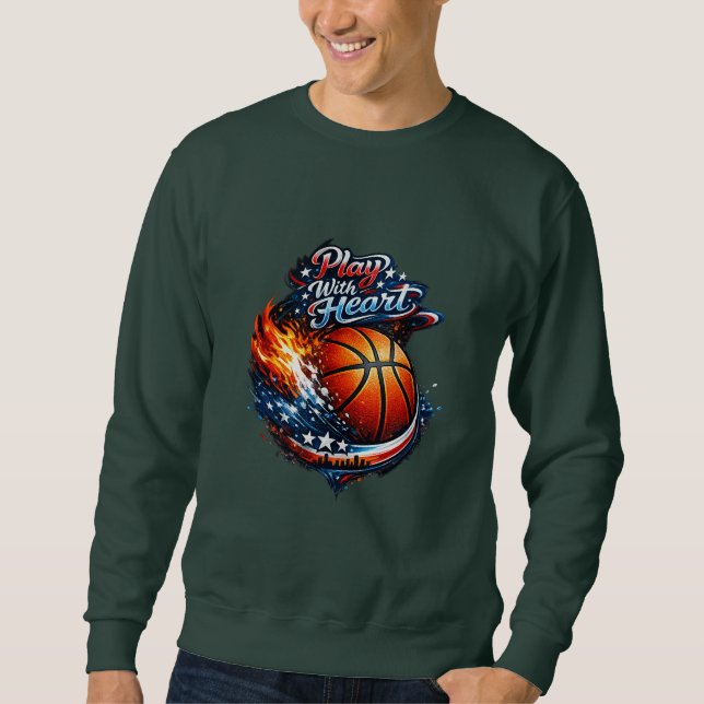 Moletom Play With Heart Basketball Motivational Men’s Swea (Frente)