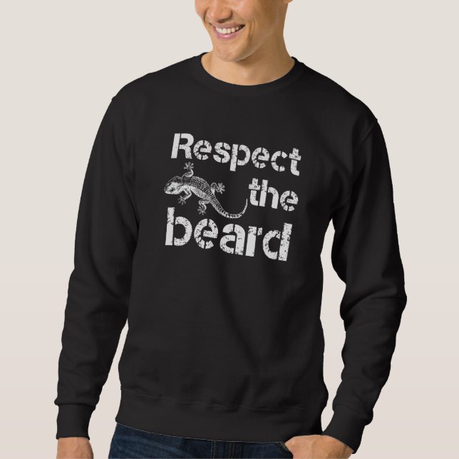 Moletom Pogona Bearded Dragon Lizard Owner Respeita A Bea (Frente)