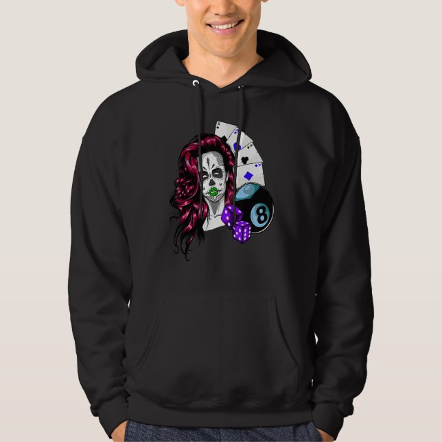 Moletom Poker Lady Gambling Rolling Dice Face (Frente)