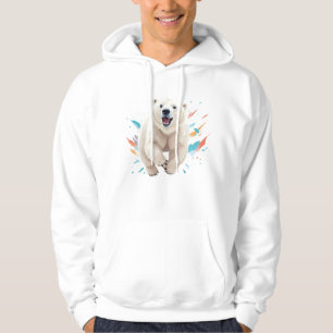 Moletom Polar Bear Feliz Brincadeira Brincadeira Jumping A