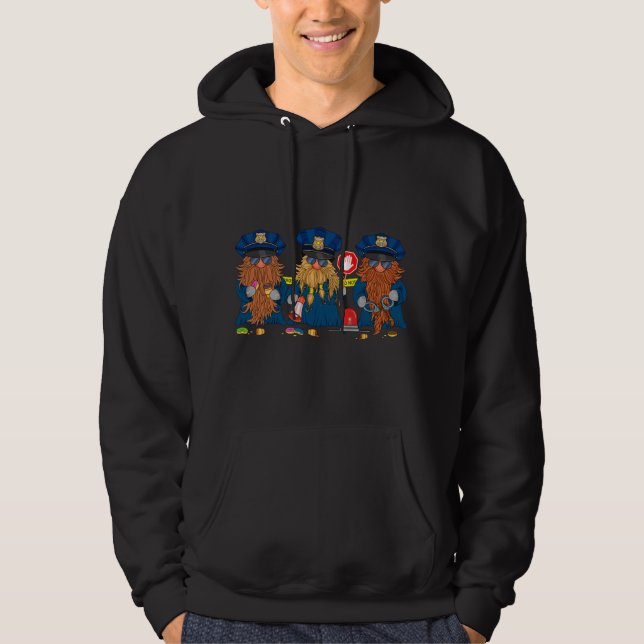 Moletom Policial Funny Gnomos Thin Blue Line Design (Frente)