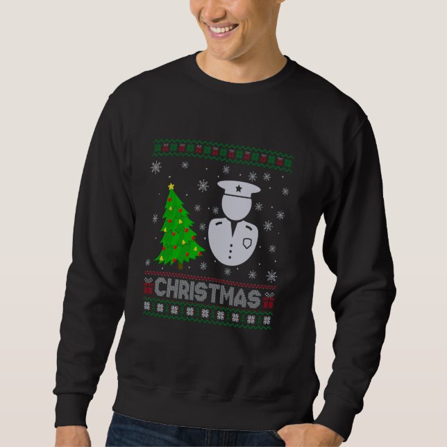 Moletom Policial Xmas Tree Lighting Ugly Christmas Sweet (Frente)