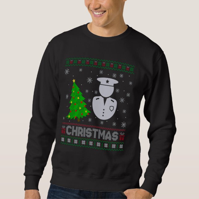 Moletom Policial Xmas Tree Lighting Ugly Christmas Sweet (Frente)