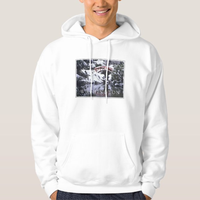 Moletom Ponte da Lua e Lagoa no Inverno | Seattle, Washing (Frente)