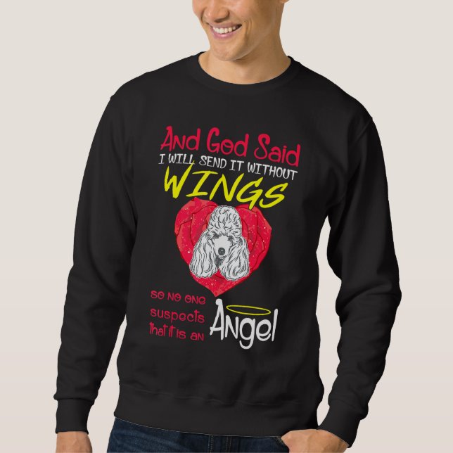 Moletom Poodle Angel Sem Pet De Asas (Frente)