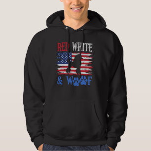 Moletom Poodle Bandeira Americana EUA Vermelho Branco & Wo