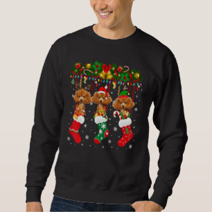 Moletom Poodle Em Sock Xmas Reindeer Papais noeis Elf Dog