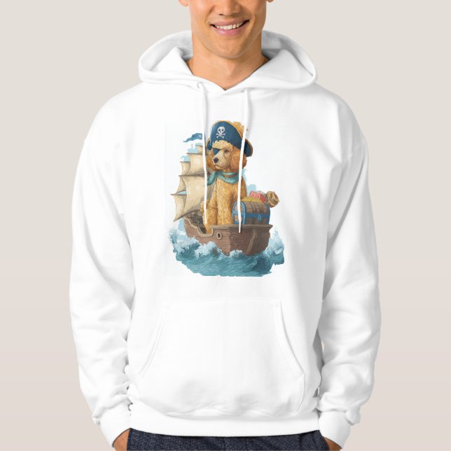 Moletom Poodle Pirata � Cachorro Marinho Engraçado (Frente)