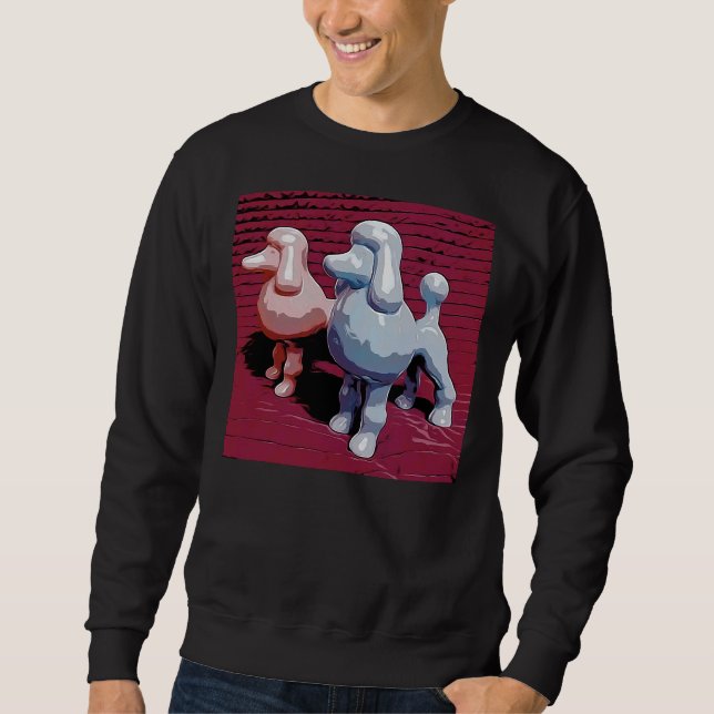 Moletom Poodles Azuis E Rosa 3d (Frente)