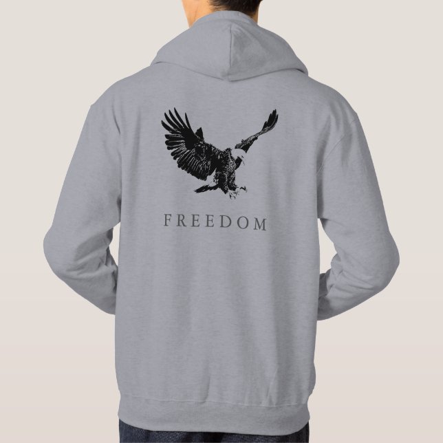 Moletom Pop Art Black White Freedom Eagand Landing (Verso)