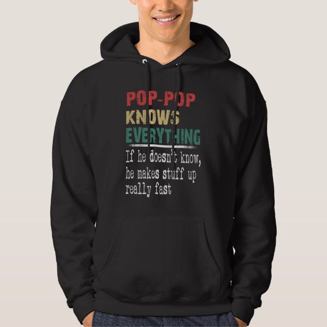 Moletom Pop Pop Knows Everything  Christmas Grandpa (Frente)