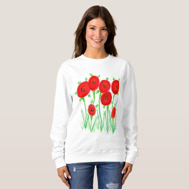 Moletom Poppies em vermelho (Frente Completa)