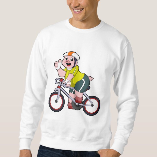 Moletom Porco com Bicicleta e Capacete (Frente)