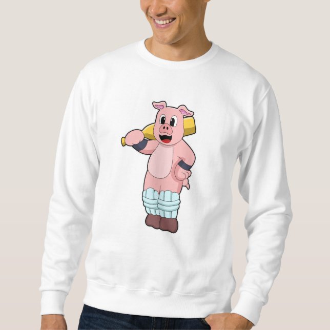 Moletom Porco no Cricket com morcego de Cricket (Frente)
