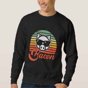 Moletom Porco Retro Fofo Eu Amo Dia do Bacon Amante de Ba