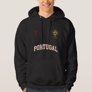 Moletom Portugal Hoodie Número 7 Equipe de futebol Portuga