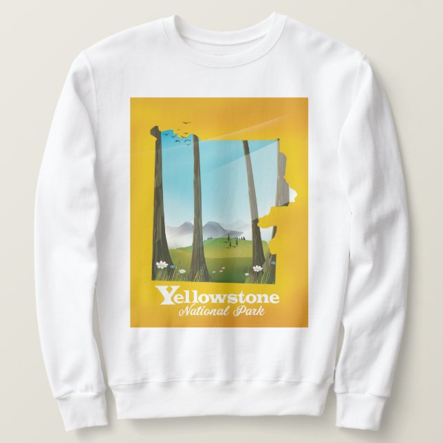 Moletom Poster de férias do Parque Nacional de Yellowstone (Frente do Design)