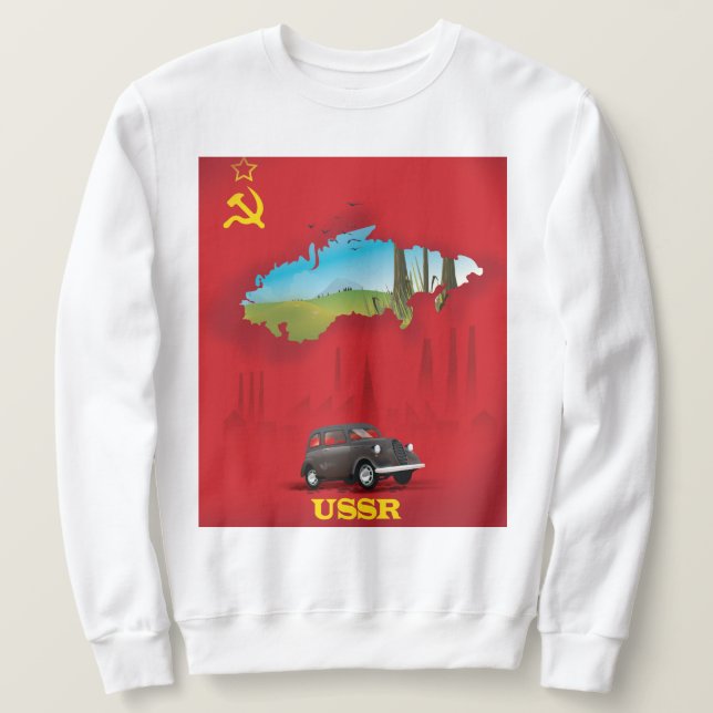 Moletom POSTER de mapa ilustrado USSR (Frente do Design)