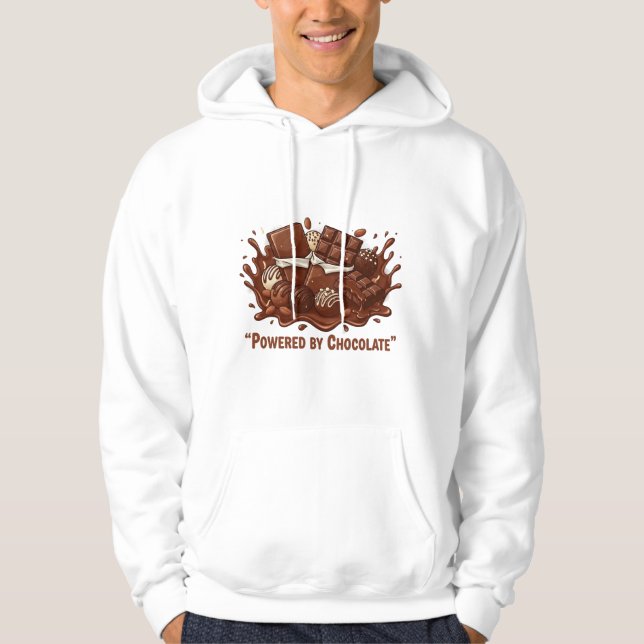 Moletom Powered by Chocolate – National Chocolates Day Art (Frente)