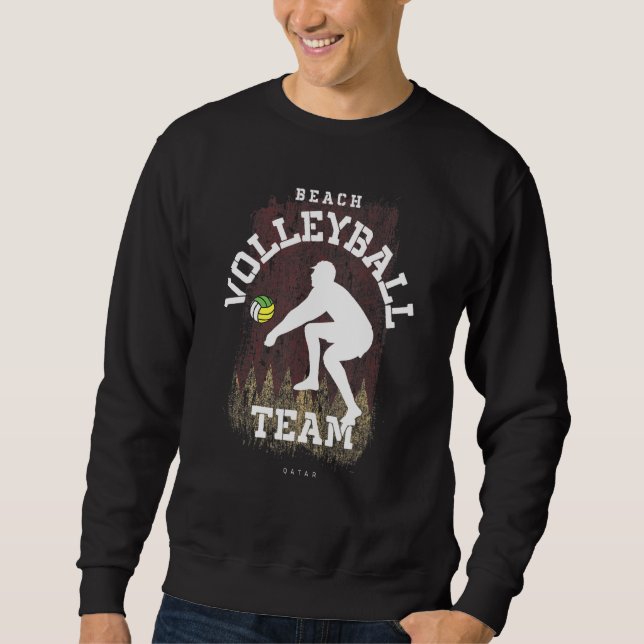 Moletom Praia Voleibol Catar Bandeira Amor Voleibol (Frente)