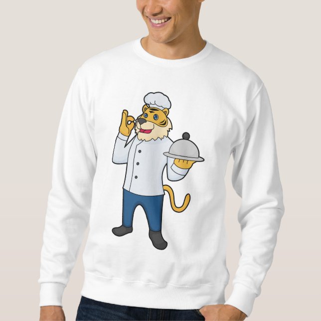 Moletom Prato de chapéu de chef Tiger Cook (Frente)