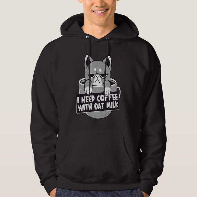 Moletom Preciso De Café Com Gato De Leite De Oz (Frente)