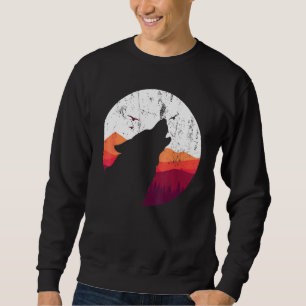 Moletom Predator Animal Howling Wolf Full Moon Wolf
