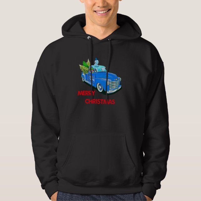 Moletom Presente de árvore de caminhão de madeira de Natal (Frente)