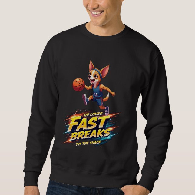 Moletom Presente de basquete engraçado para amantes de cãe (Frente)