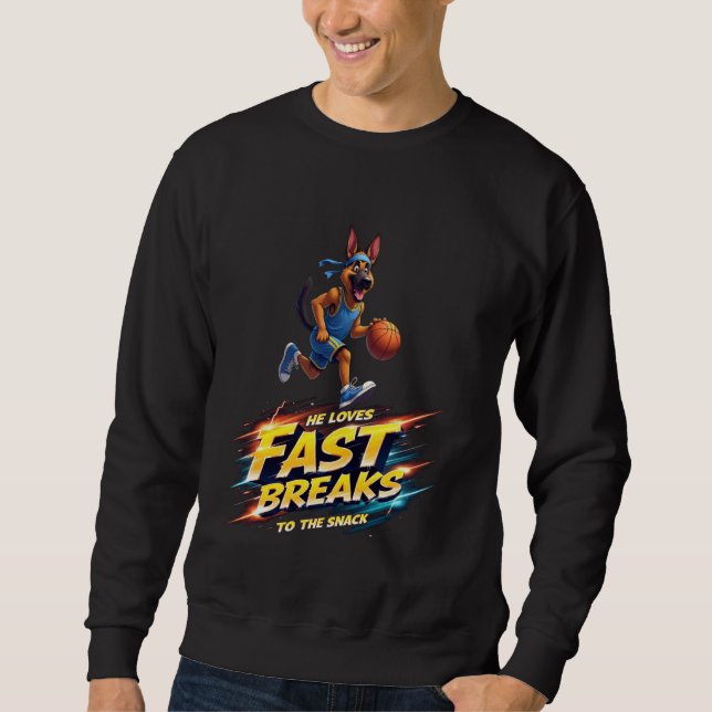 Moletom Presente de basquete engraçado para o amor do cão  (Frente)