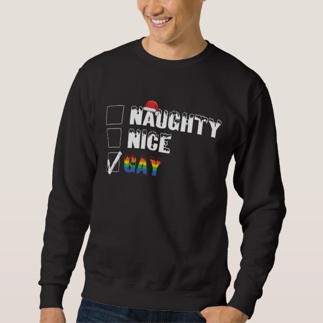 Moletom Presente de Natal LGBT Orgulho Gay Arco-íris Malva (Frente)