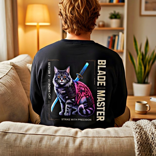 Moletom Presente Épico Ronin Cat Blade Master para Amante  (Criador carregado)