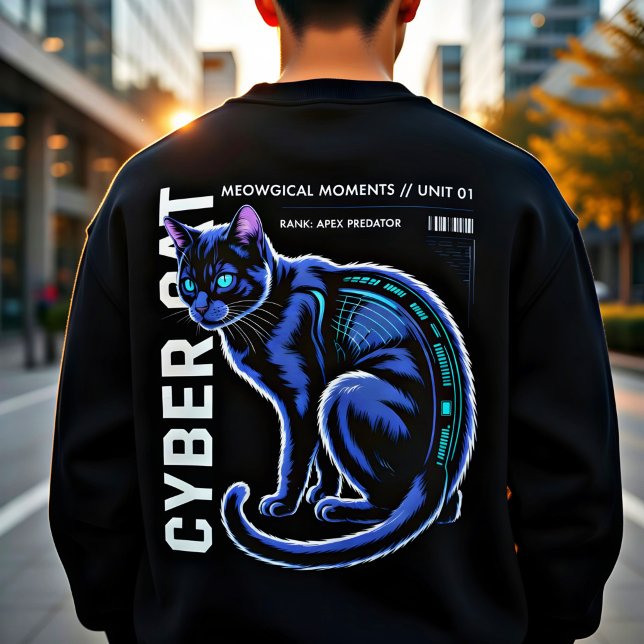 Moletom Presente Fofo de Gato Cyberpunk para Amantes de Fi (Criador carregado)