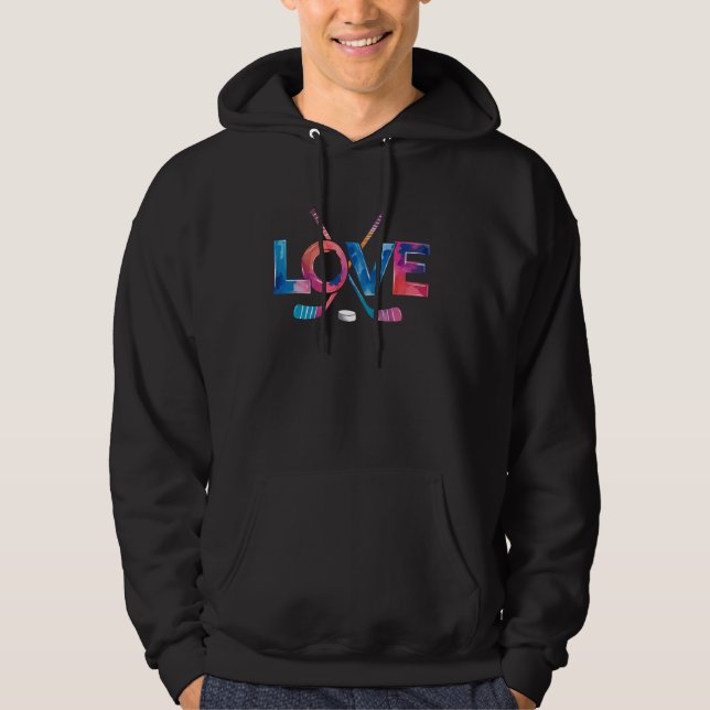 Moletom Presente para Fã de Hockey LOVE Esportes Disco Jog (Frente)