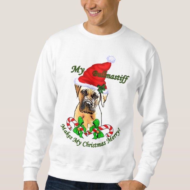 Moletom Presentes de Natal Bullmastiff (Frente)