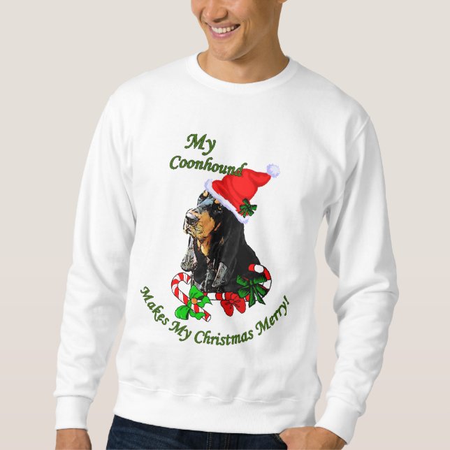 Moletom Presentes de Natal de Black and Tan Coonhound (Frente)