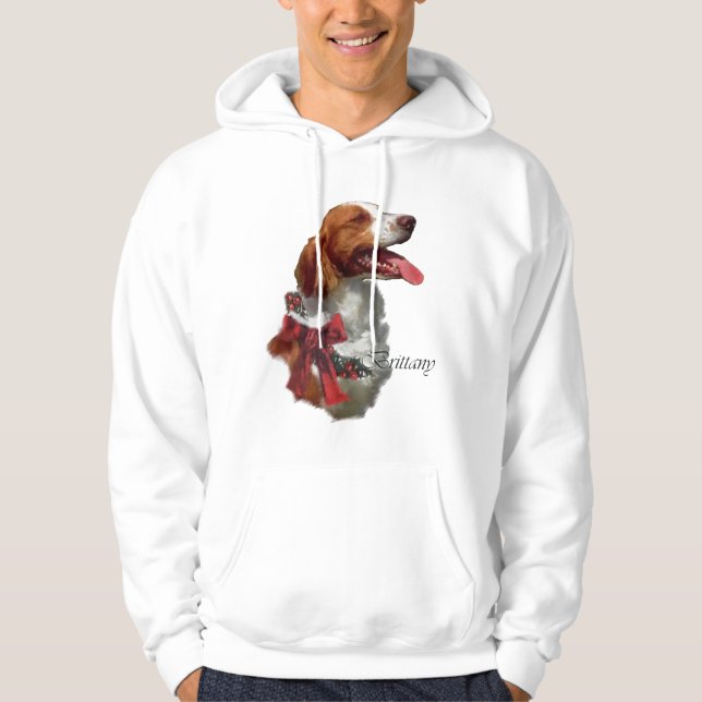 Moletom Presentes de Natal do Brittany Spaniel (Frente)