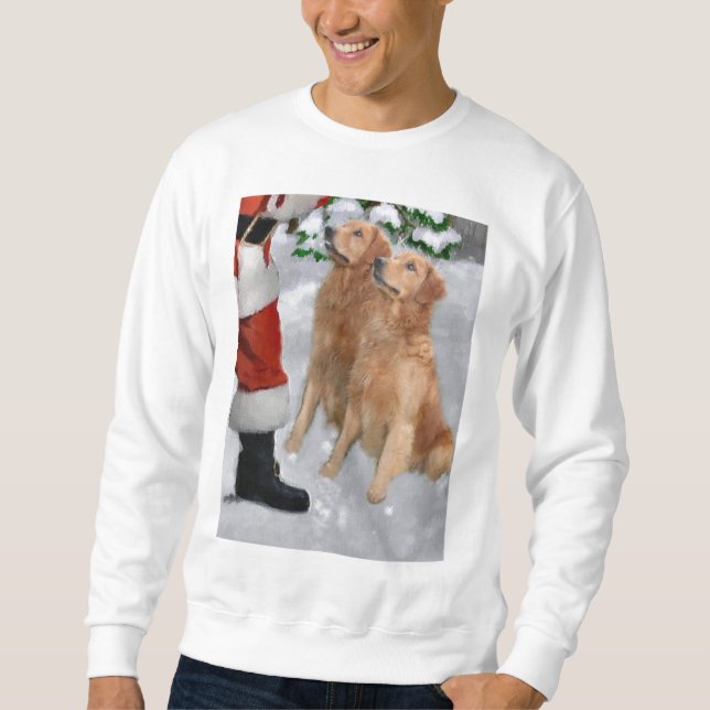 Moletom Presentes de Natal para ouro Retriever (Frente)