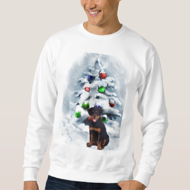 Moletom Presentes de Natal Rottweiler (Frente)