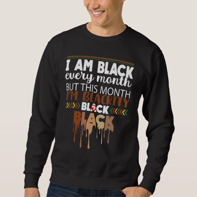 Moletom Preto A Cada Mês História Negra Africano Bhm Black (Frente)