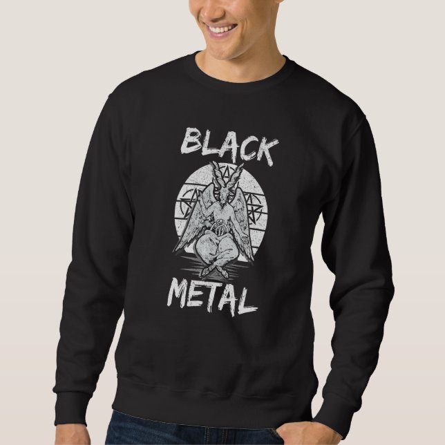 Moletom Preto Bapomete de Metal (Frente)