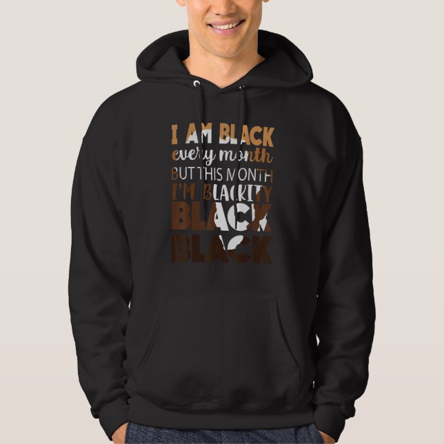 Moletom Preto negro a cada mês História negra africano B (Frente)