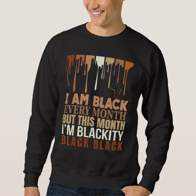 Moletom Preto Negro Negro A Cada Mês História Preta Bhm Af (Frente)