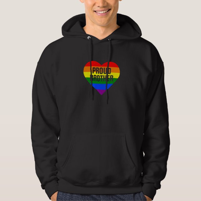 Moletom Pride Month Proud Brother Lgbt Rainbow Flag (Frente)