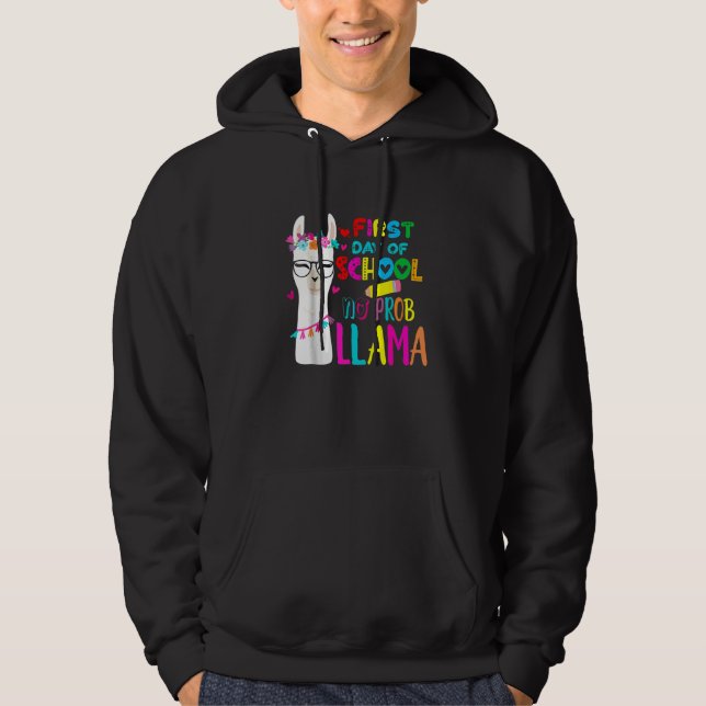 Moletom Primeiro Dia De Aula Professor Sem Prob Llama Meni (Frente)