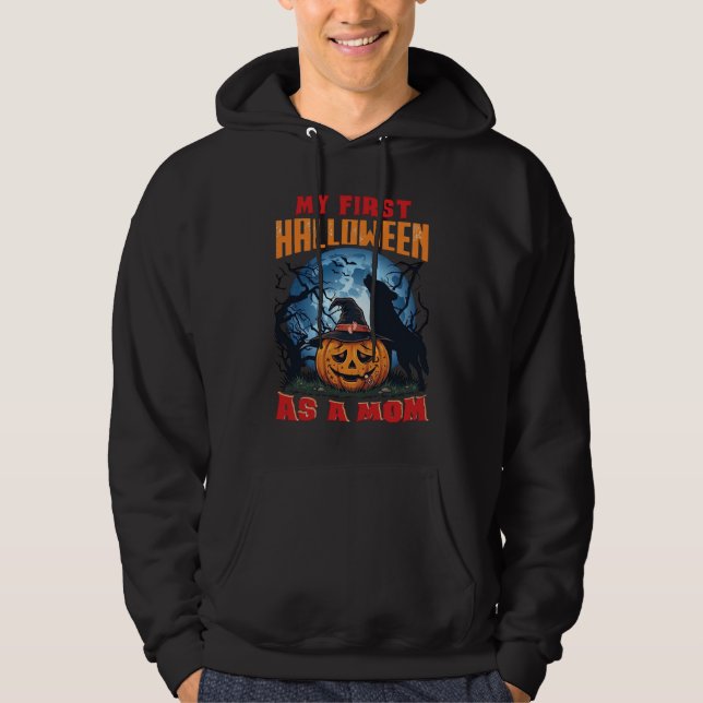Moletom Primeiro Halloween Como Mãe Abóbora Lobo Lua_1 (Frente)